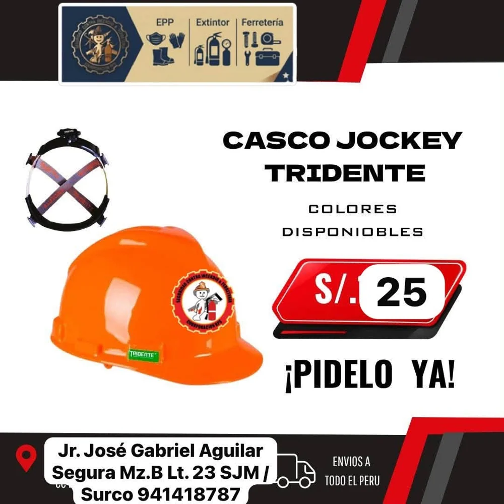 Casco tipo jockey Tridente