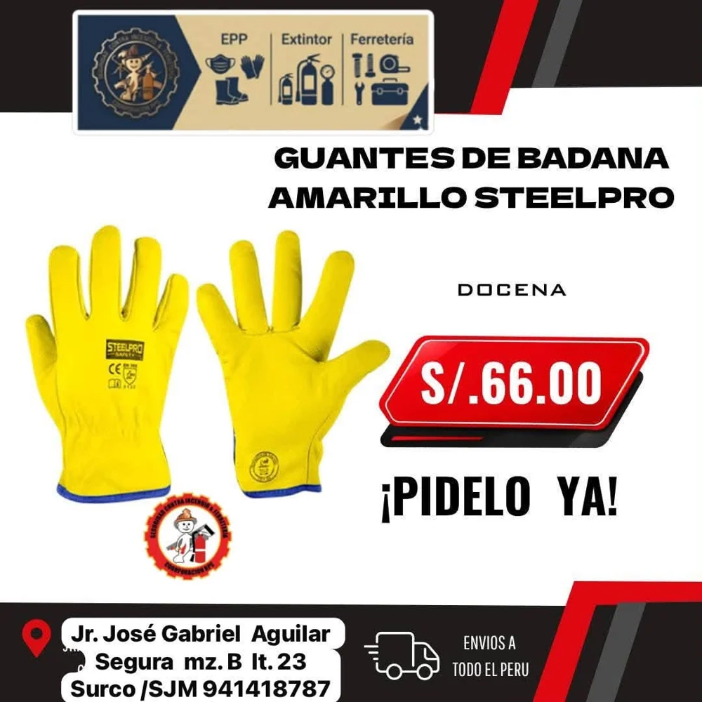 Guantes de badana amarillos