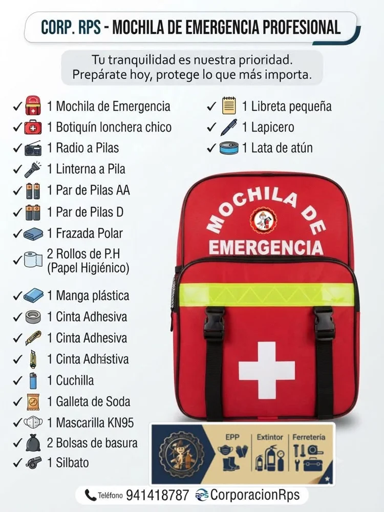 Mochila de emergencia profesional