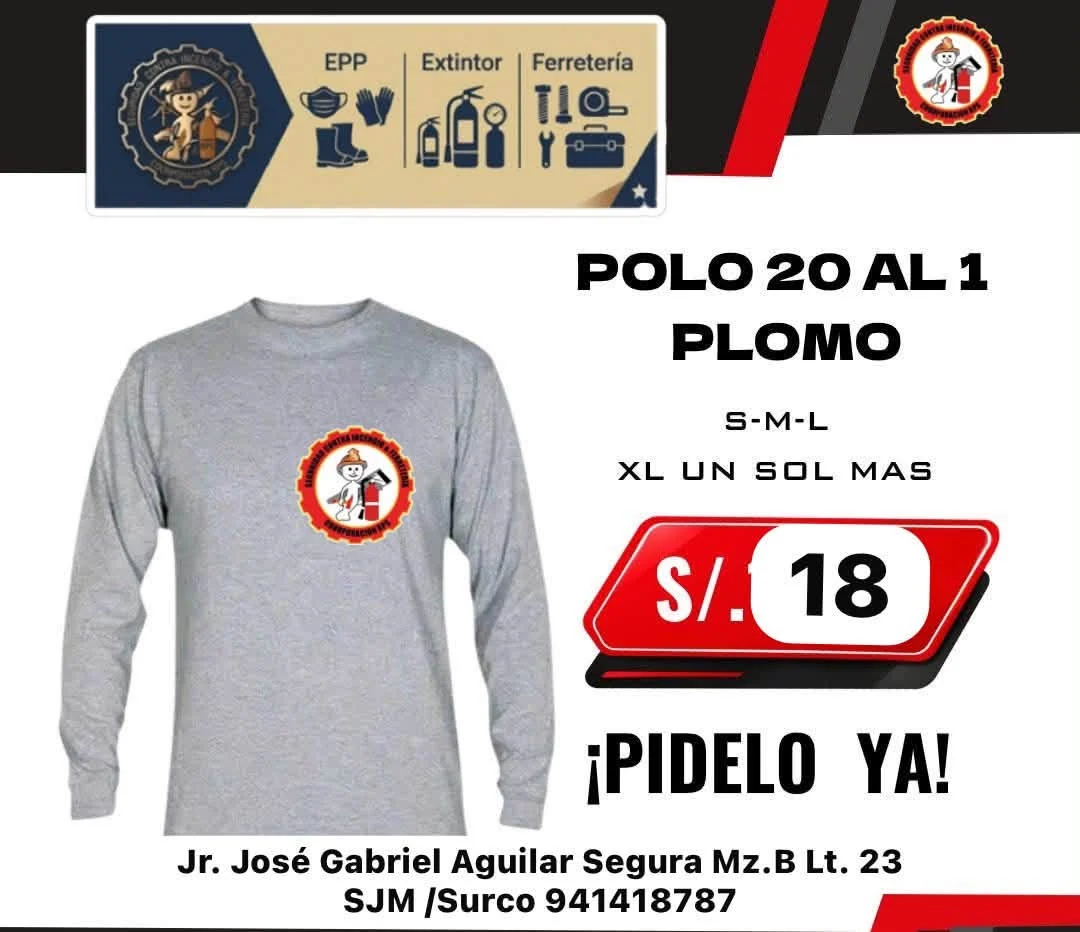 Polo de trabajo color plomo — referencia 10 a 1