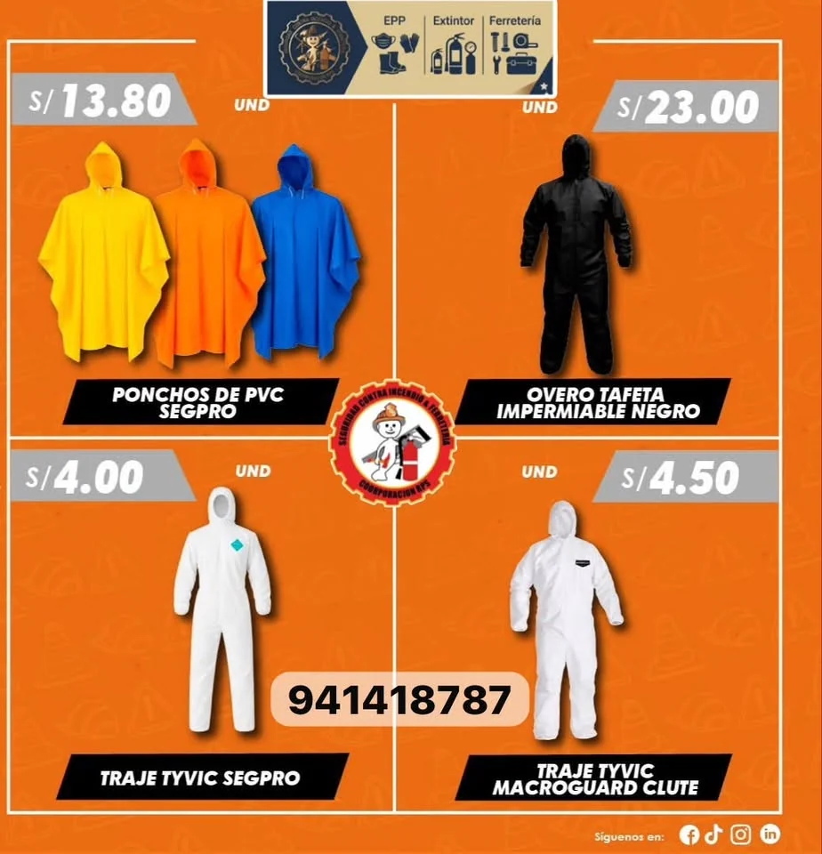 Poncho impermeable de PVC